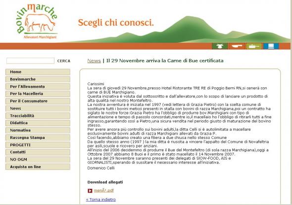 PRIMA PRESENTAZIONE DEL BUE DA RAZZA MARCHIGIANA CERTIFICATA IGP